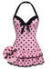 Costumi intero fiocco a pois viola anni '40