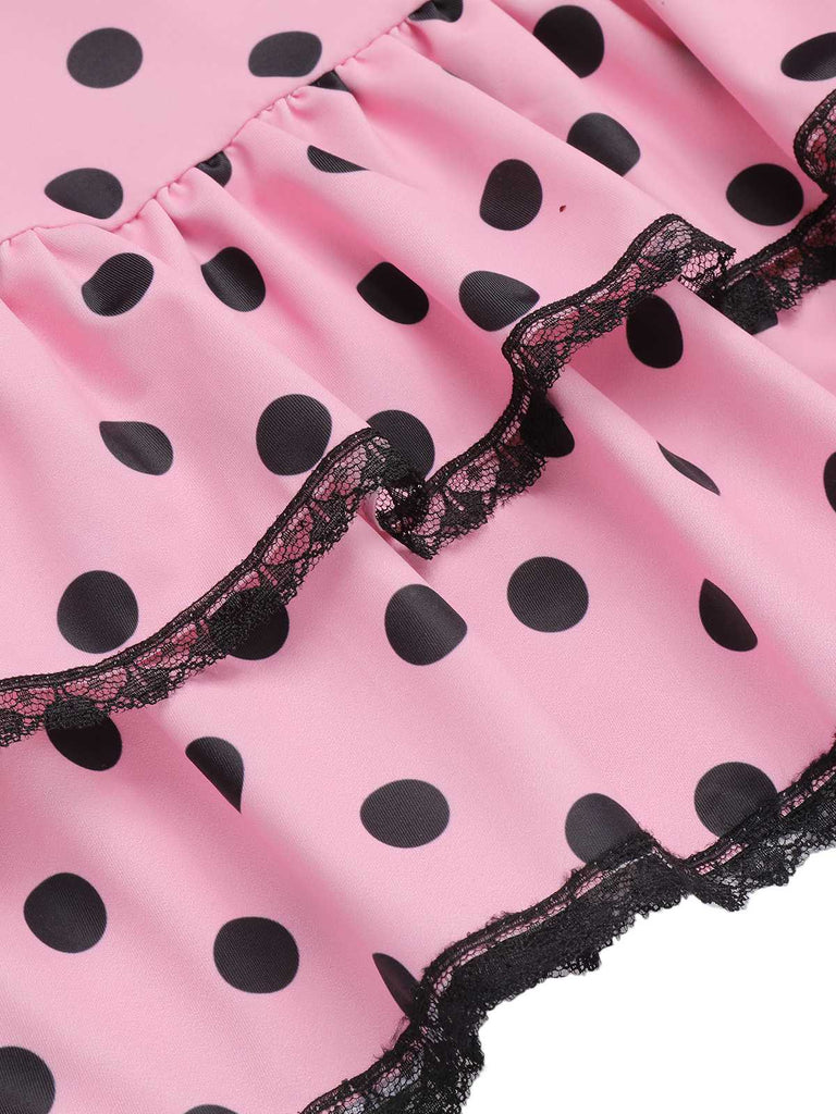 Costumi intero fiocco a pois viola anni '40