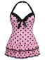 [Taglie Forti] Costume da bagno a pois rosa anni '40