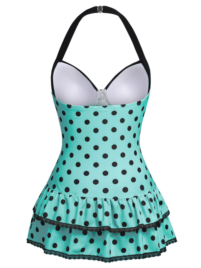 Costumi intero fiocco a pois bianco anni '40