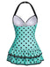 Costumi intero fiocco a pois bianco anni '40