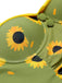 Costumi intero girasole scollo all'americana verde anni '30