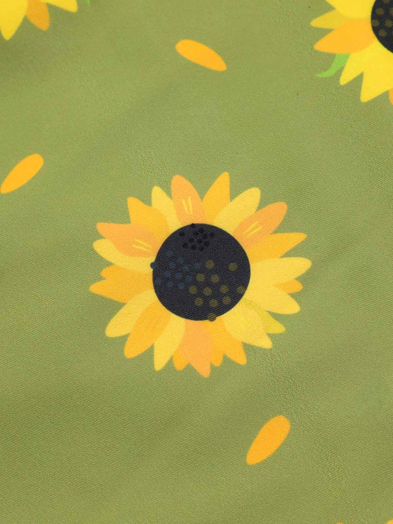 Costumi intero girasole scollo all'americana verde anni '30