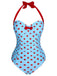 Costumi intero a pois a contrasto cavezza anni '40