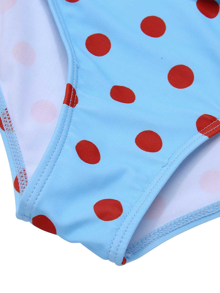 Costumi intero a pois a contrasto cavezza anni '40