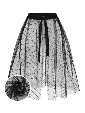 Copricostume a rete con pois nero anni '60