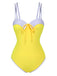 Costumi intero spalline e copricostume a margherite giallo anni '50
