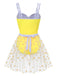 Costumi intero spalline e copricostume a margherite giallo anni '50