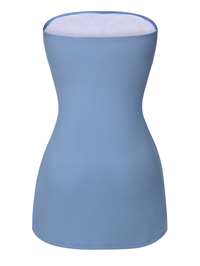 Costumi a fascia con bottoni blu anni '30
