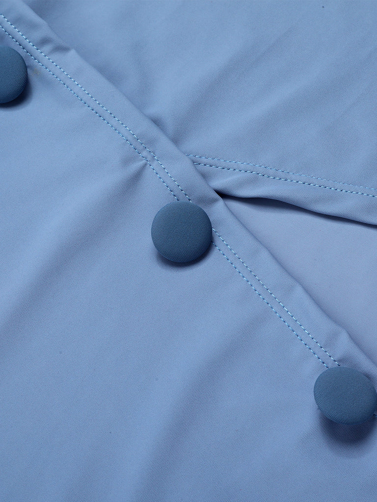 Costumi a fascia con bottoni blu anni '30