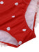 Costumi intero a pois volant in rete rosso anni '50