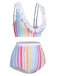 Costumi a righe arcobaleno volant multicolore anni '50
