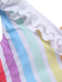 Costumi a righe arcobaleno volant multicolore anni '50