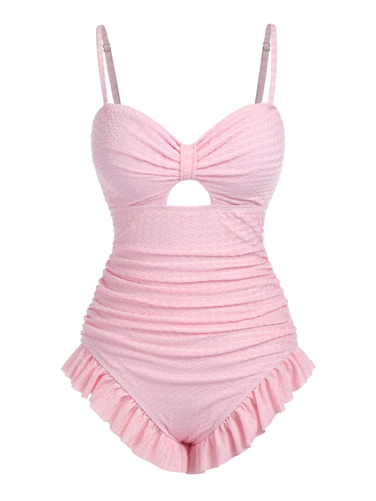 Costumi arricciato rosa pallido anni '50