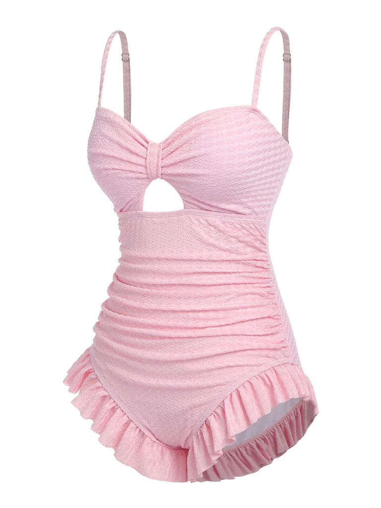 Costumi arricciato rosa pallido anni '50