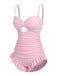 Costumi arricciato rosa pallido anni '50