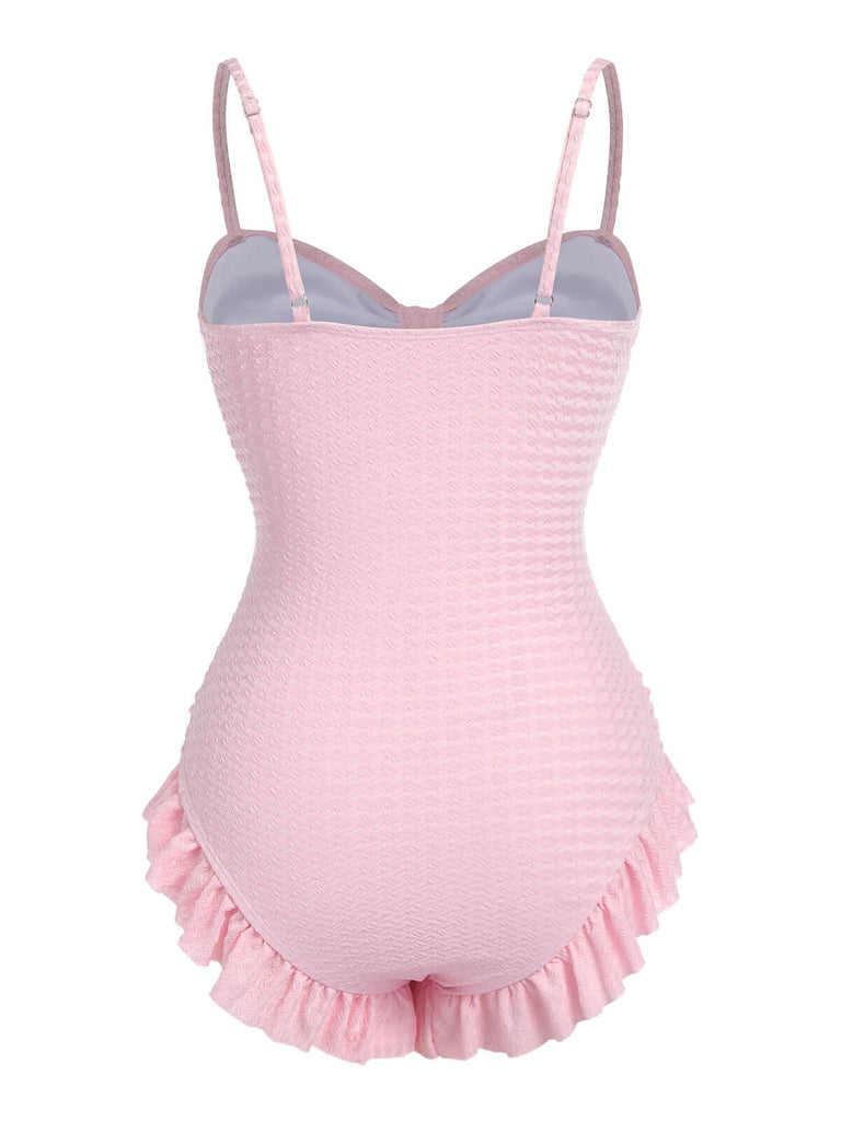 Costumi arricciato rosa pallido anni '50