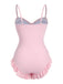 Costumi arricciato rosa pallido anni '50