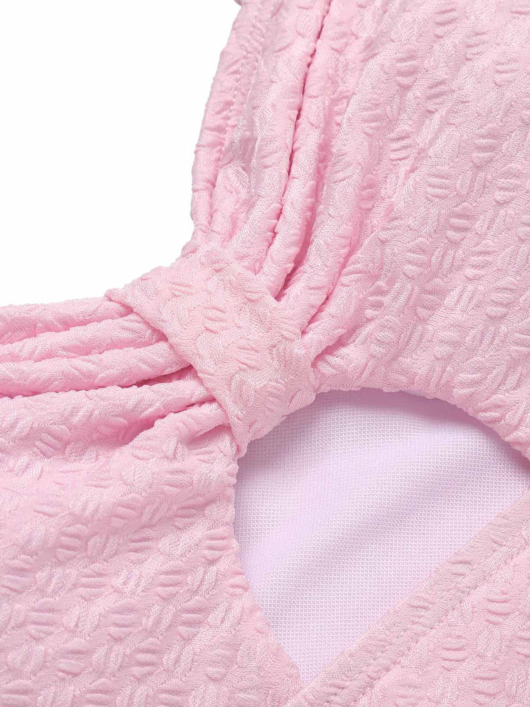Costumi arricciato rosa pallido anni '50