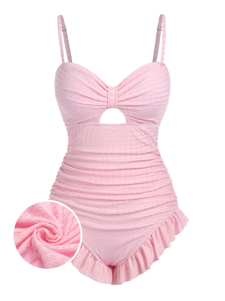 Costumi arricciato rosa pallido anni '50