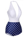 Costumi intero a pois blu e biancho anni '50