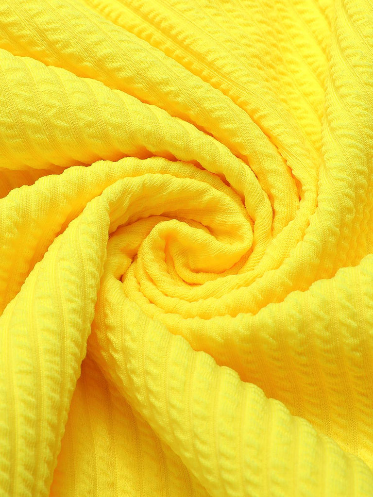 Costumi intero con spalline sottili cava giallo anni '50