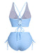 Costumi spalline sottili e plaid blu anni '50