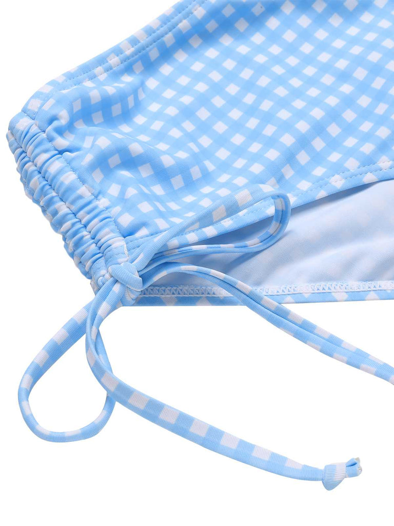 Costumi spalline sottili e plaid blu anni '50