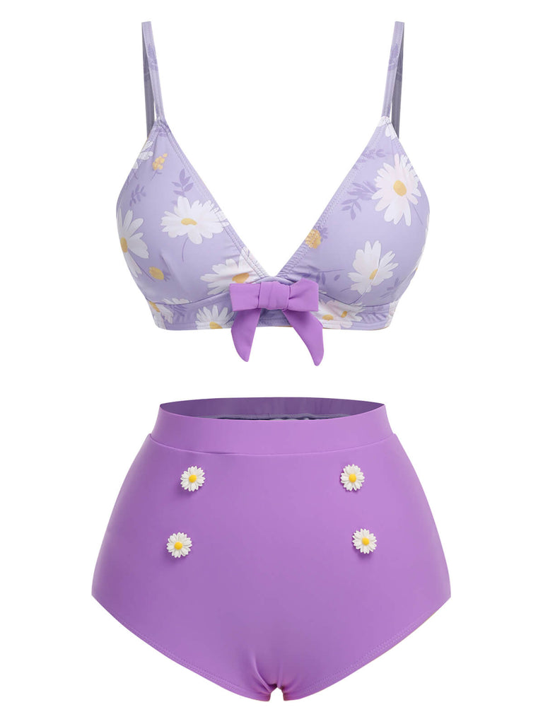 Costumi margherite a fiocco spalline sottili viola anni '50