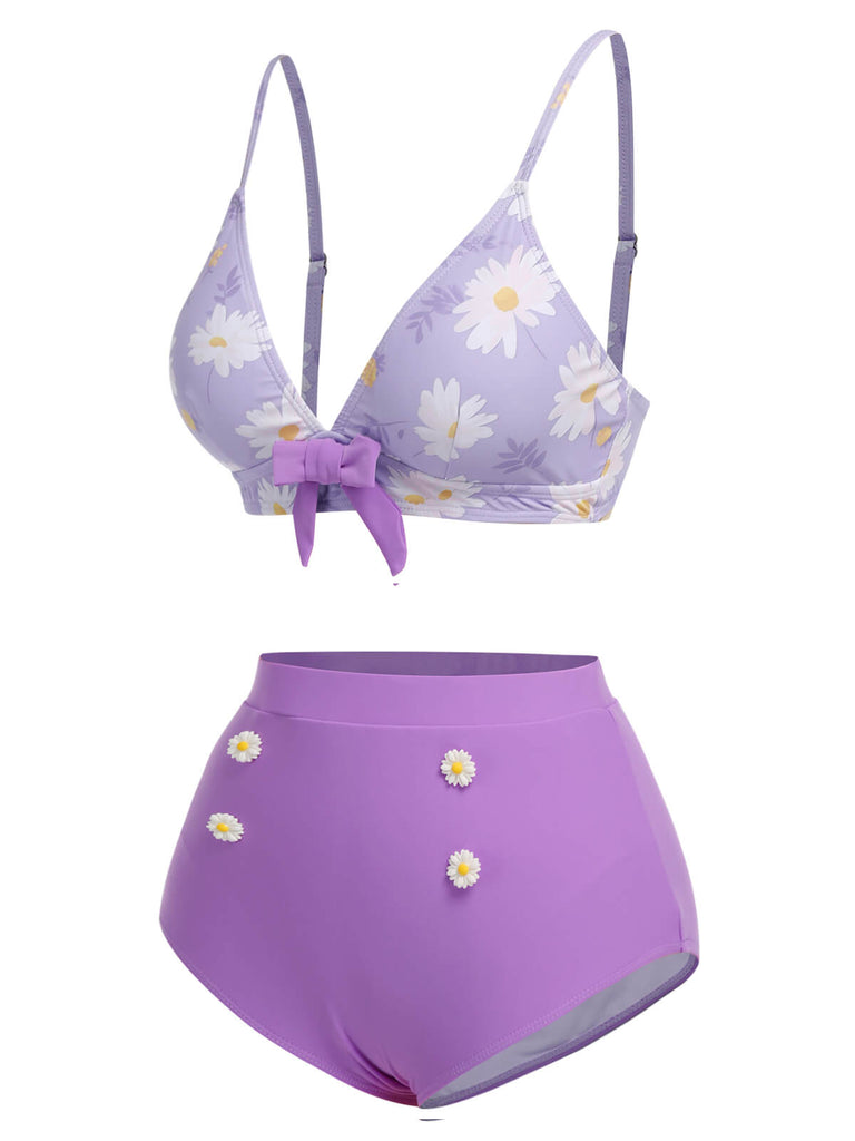 Costumi margherite a fiocco spalline sottili viola anni '50