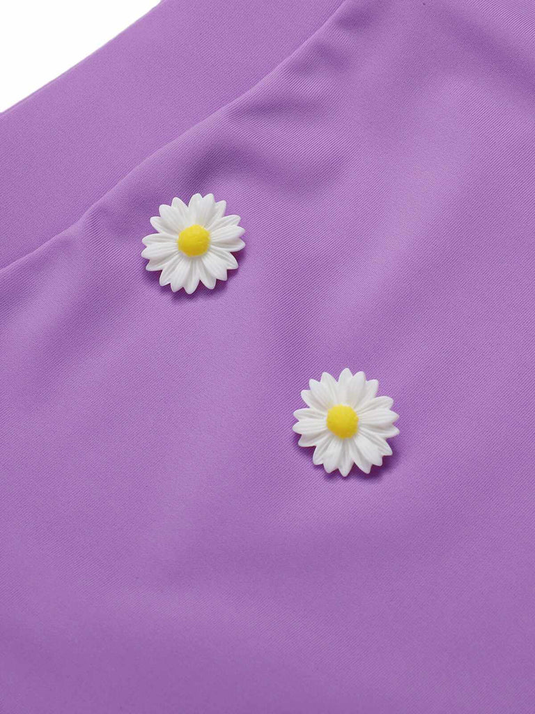 Costumi margherite a fiocco spalline sottili viola anni '50