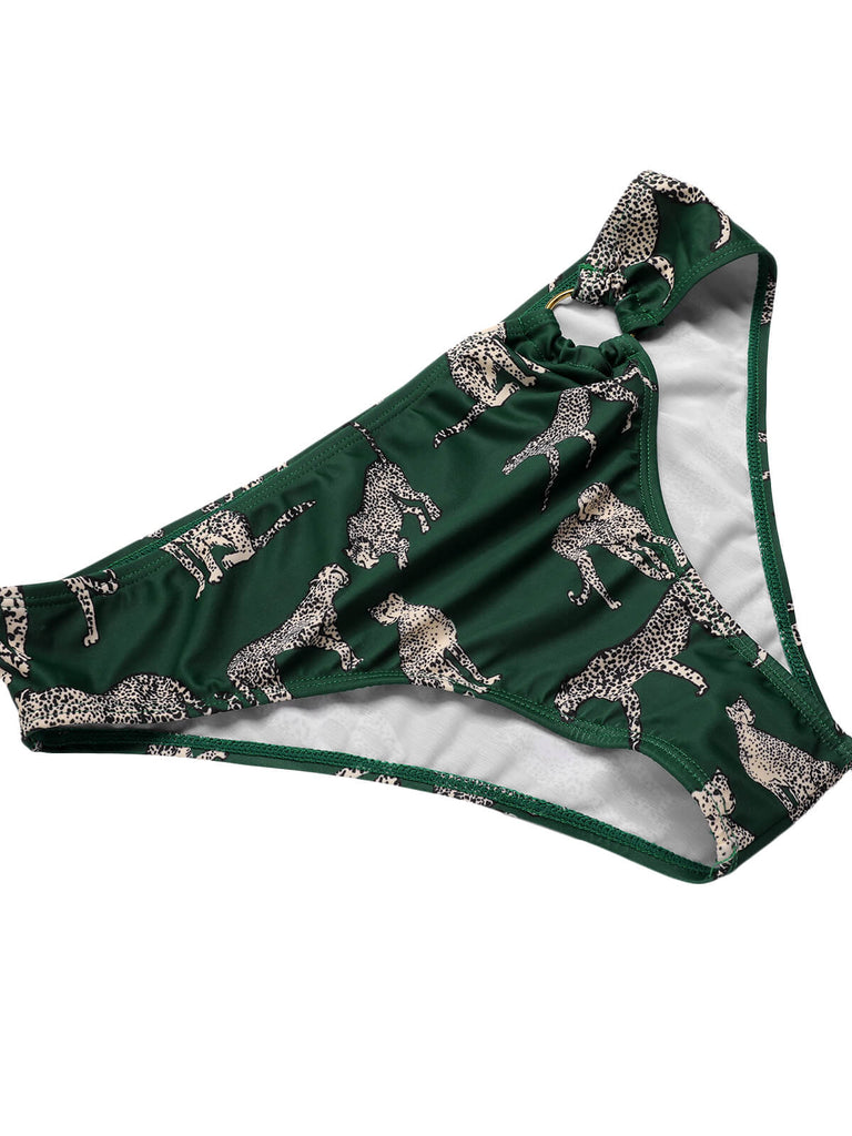 Costumi stampa leopardo con spalline verde anni '40