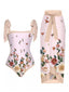 Costumi intero e copricostume floreale vintage anni '50