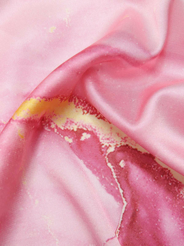 2PCS Costumi intero e copricostume con stampa rosa anni '50
