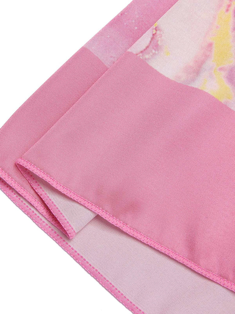 2PCS Costumi intero e copricostume con stampa rosa anni '50