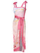 2PCS Costumi intero e copricostume con stampa rosa anni '50