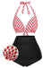 Costumi con plaid scollo all'americana lacci nero anni '50