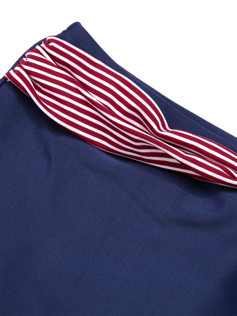 Costumi a pois a contrasto con scollo all'americana anni '50