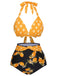 Costumi a pois a contrasto con scollo all'americana anni '50