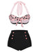 Costumi patchwork a righe scollo all'americana anni '50