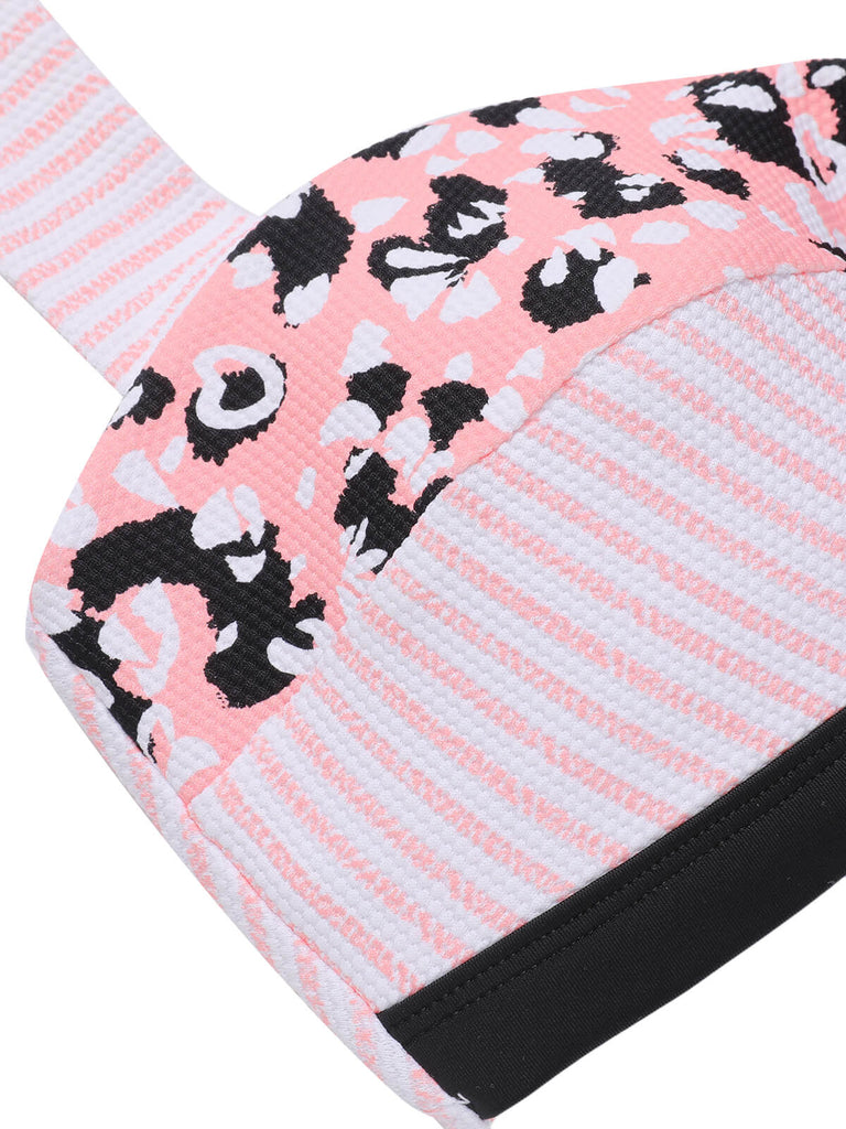 Costumi patchwork a righe scollo all'americana anni '50