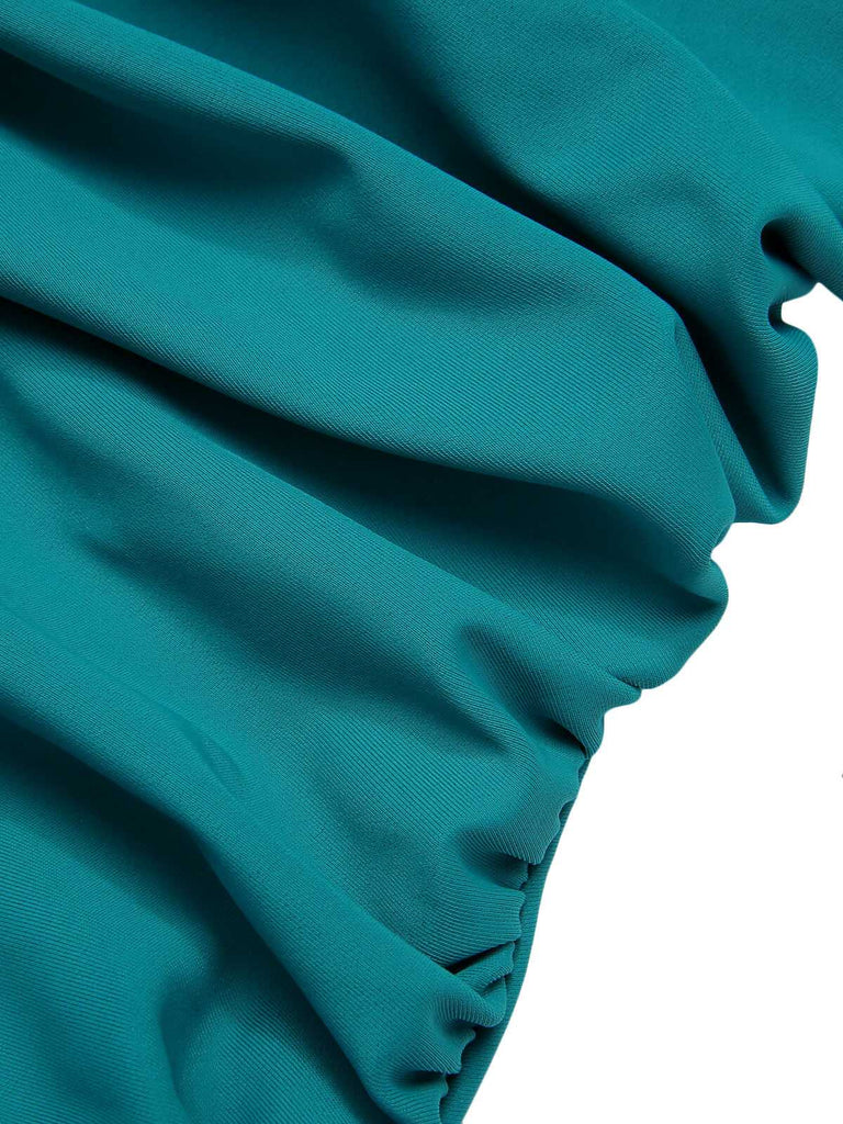 Costumi intero con scollo a V tinta unita anni '50