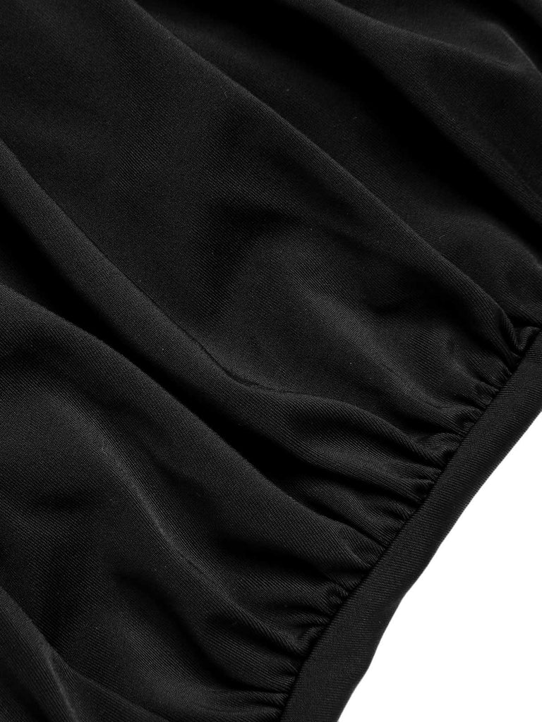 Costumi intero a righe scollo all'americana nero anni '50