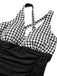 Costumi intero stampato spalline incrociate patchwork anni '50