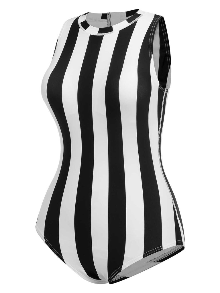Costumi intero righe a contrasto a triangolo anni '50