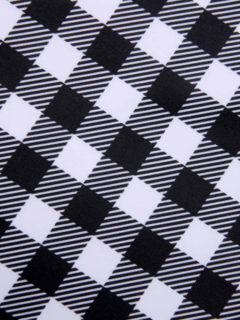 Costumi intero plaid bianco e nero anni '50