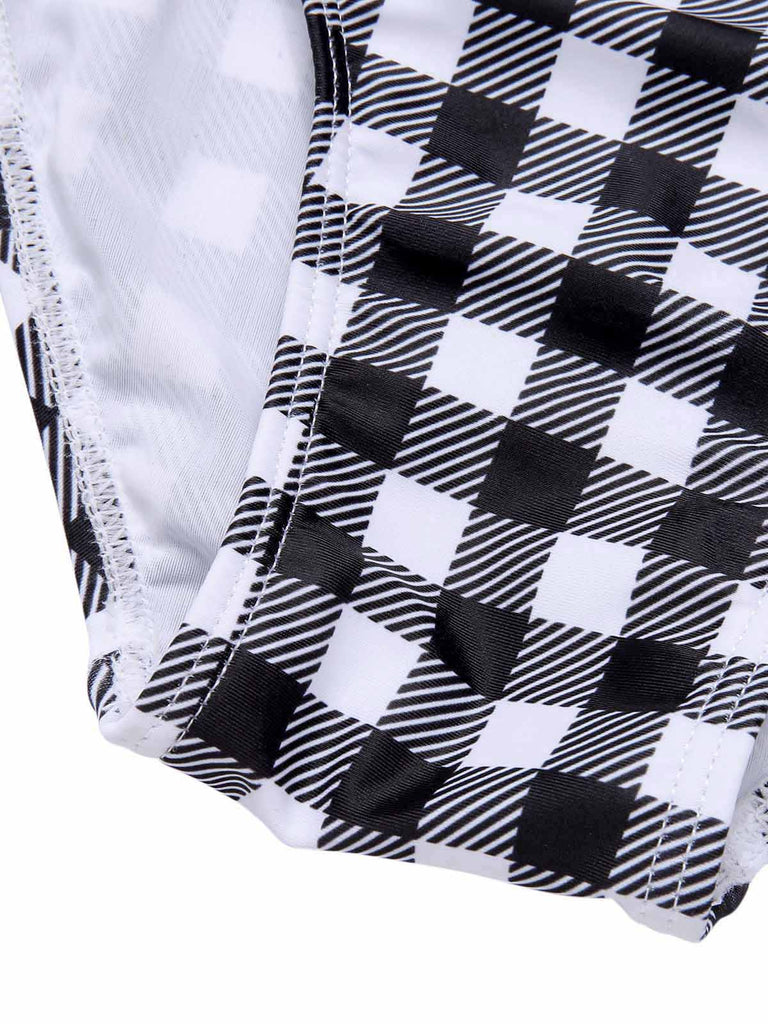 Costumi intero plaid bianco e nero anni '50