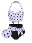 Costumi a pois con scollo all'americana contrasto anni '50