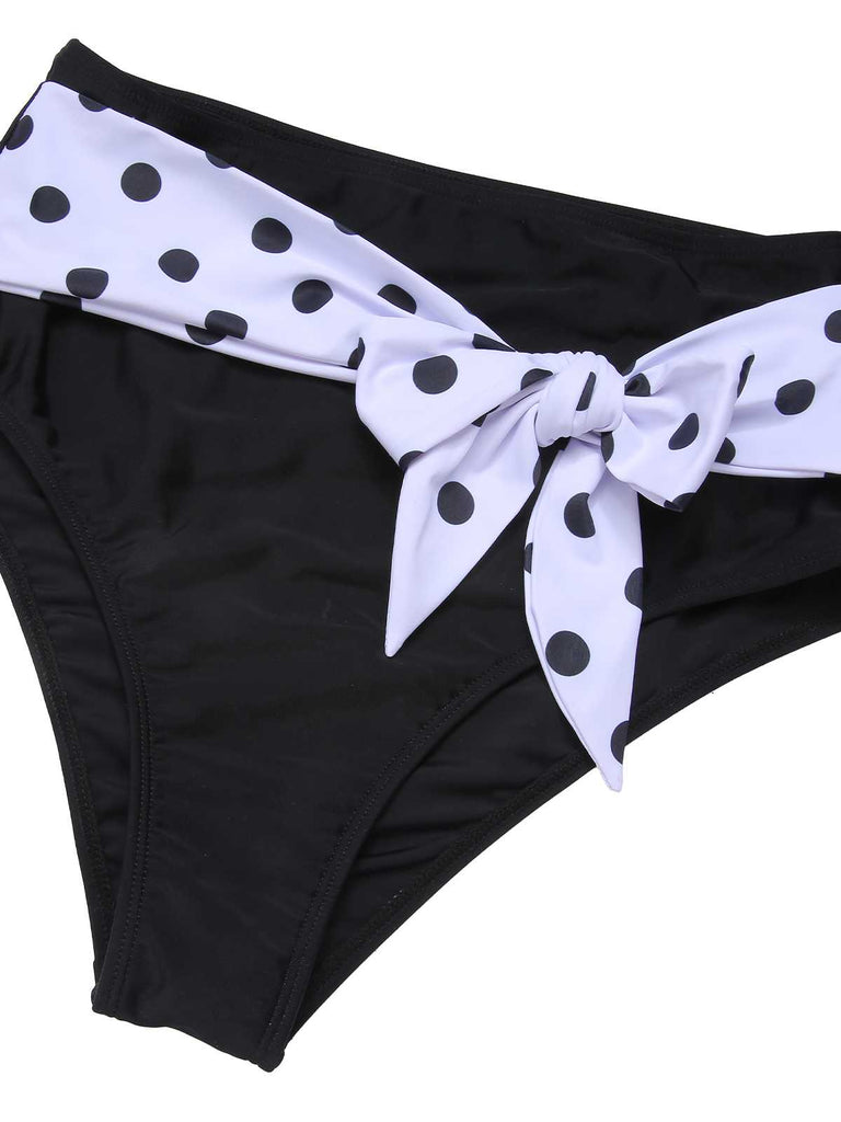 Costumi a pois con scollo all'americana contrasto anni '50