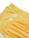Costume da bagno giallo spalline sottili a quadri girasole anni '50